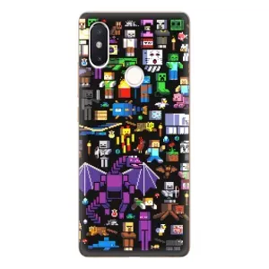 Чохол майнкрафт для Xiaomi Mi8 Special Edition (Усі персонажі)