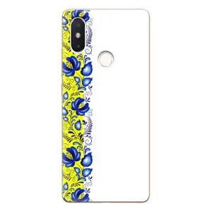 Силиконовый Чехол на Xiaomi Mi8 Special Edition с картинкой Вышиванки (Желто-синяя вышиванка)