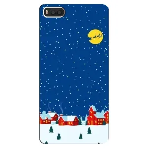 Силиконовый бампер на рождество для Xiaomi Mi8 (Город в снегу)