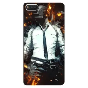 Силиконовый чехол с картинкой "Герой Pubg" на Xiaomi Mi8 (Man Пубг)