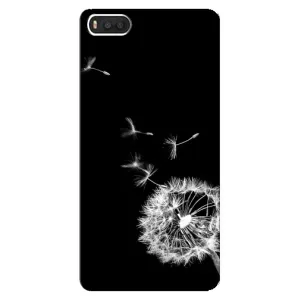 Силиконовый Чехол с одуванчиками на Xiaomi Mi8 (Одуванчик на чёрном)