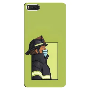 Силиконовый бампер (Работники) на Xiaomi Mi8 (Пожарник)