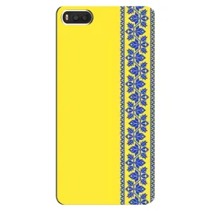 Силиконовый Чехол на Xiaomi Mi8 (Вышиванка на желтом)