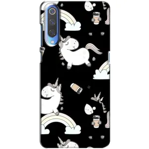 Чехол Unicorn на Xiaomi Mi 9 (Единорог с кофе)