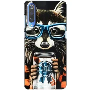 Силиконовый Чехол с Енотами на Xiaomi Mi 9 (Енот в очках)