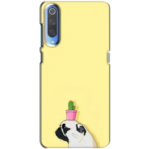 Бампер для Xiaomi Mi 9 с картинкой "Песики" (Кактус на голове)