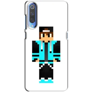 Чехлы для Xiaomi Mi 9 (Персонажи Майн Крафт) (Мальчик в голубом)