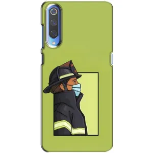 Силиконовый бампер (Работники) на Xiaomi Mi 9 (Пожарник)