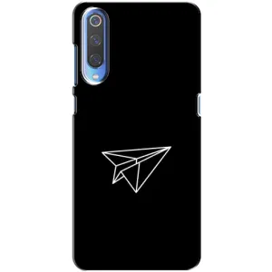Чехол с картинками на черном фоне для Xiaomi Mi 9 (Самолетик)