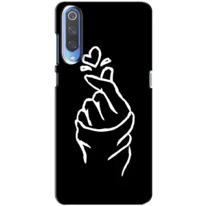 Чехлы (Знак сердечка) на Xiaomi Mi 9 (Сердце на черном)
