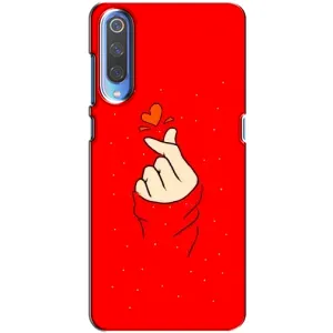 Чехлы (Знак сердечка) на Xiaomi Mi 9 (Сердце на красном)