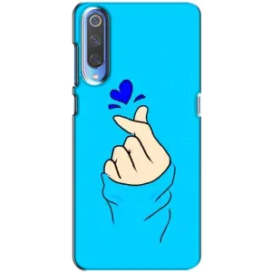 Чехлы (Знак сердечка) на Xiaomi Mi 9 (Сердце на синем)