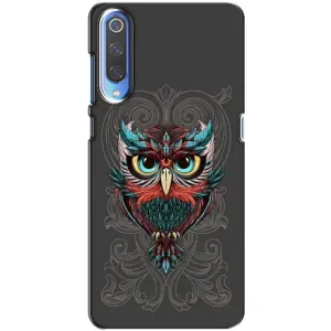 Чехлы с принтом СОВЫ для Xiaomi Mi 9 (Сова на сером)