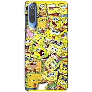 Силиконовый чехол Спанч Боб на Сяоми Ми 9 (Спанч Боб Арт)