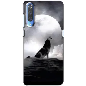 Чехол с Волком на Xiaomi Mi 9 (Волк и луна)