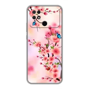 Чехол с принтом САКУРЫ на Xiaomi POCO C40 (Бабочки на сакуре)