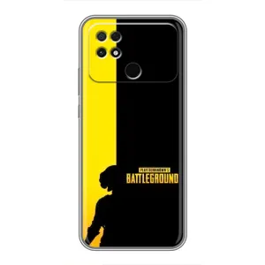 Чехол (TPU) с картинкой "Лого Пабг" на Поко с40 (Battlegrounds)