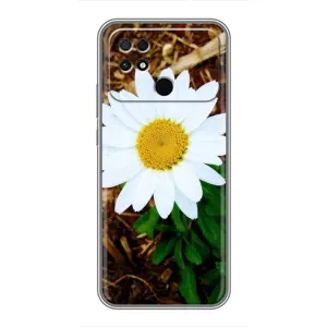Чехол с ромашками на Xiaomi POCO C40 (Белая ромашка)