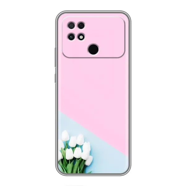 Чехол с рисунком «Белые тюльпаны» для Xiaomi POCO C40 Чехол с рисунком «Белые тюльпаны» для Xiaomi POCO C40