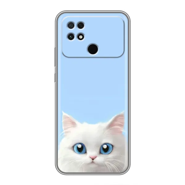 Чехол с рисунком «Белый кот» для Xiaomi POCO C40 Чехол с рисунком «Белый кот» для Xiaomi POCO C40