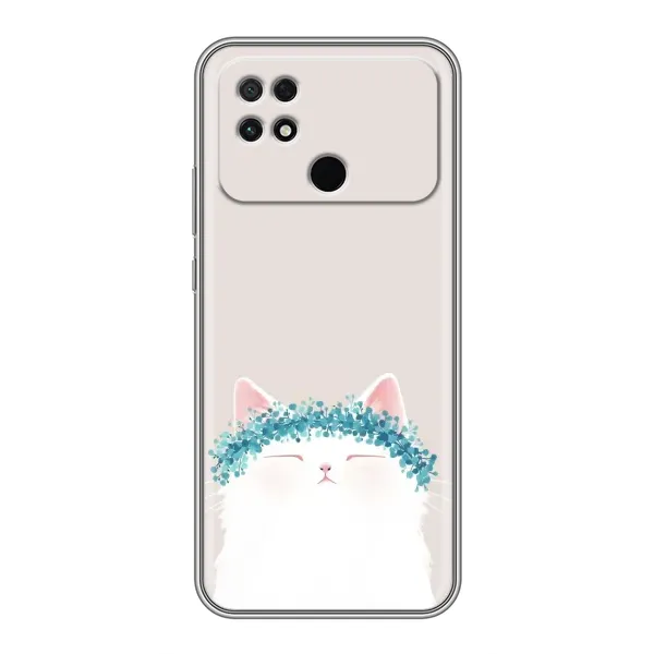 Чехол с рисунком «Белый котик» для Xiaomi POCO C40 Чехол с рисунком «Белый котик» для Xiaomi POCO C40