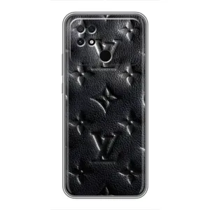 Текстурный Чехол Louis Vuitton для Поко с40 (Черный ЛВ)