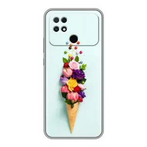 Чехлы с тематикой "ЦВЕТЫ" на Xiaomi POCO C40 (Цветок-мороженное)