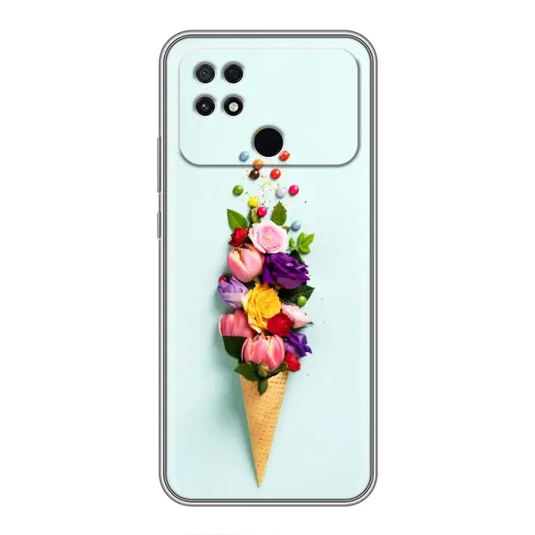 Чехол с рисунком «Цветок-мороженное» для Xiaomi POCO C40 Чехол с рисунком «Цветок-мороженное» для Xiaomi POCO C40