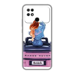 Силиконовый Чехол на Xiaomi POCO C40 с картинкой Стильных Девушек (Девушка на машине)