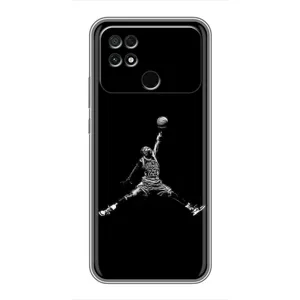 Силиконовый Чехол Nike Air Jordan на Поко с40 (Джордан)