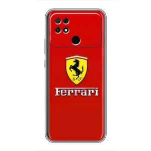 Силіконовий бампер з картинкою машини на Xiaomi POCO C40 (Ferrari Logo)