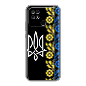 Силиконовый Чехол на Xiaomi POCO C40 (Герб и вышыванка)