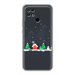 Силиконовый бампер на рождество для Xiaomi POCO C40 (Город зимний)
