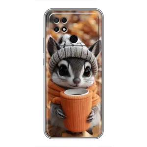 Печатный чехол «Зверята с кофе» для Xiaomi POCO C40 (Грызунчик с кофе)