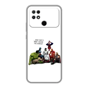 Чехлы для Xiaomi POCO C40 (Для Христиан) (Иисус супергерой)