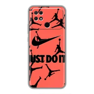 Силиконовый Чехол Nike Air Jordan на Поко с40 (Just Do It)