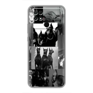 Чехол ДОБЕРМАН для Xiaomi POCO C40 (Коллаж Доберман)