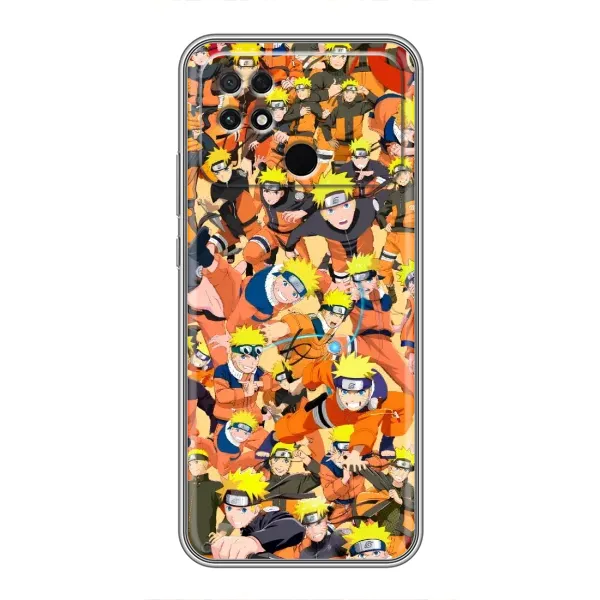 Чехол с рисунком «Коллаж Наруто» для Xiaomi POCO C40 Чехол с рисунком «Коллаж Наруто» для Xiaomi POCO C40