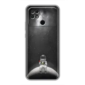 Силиконовый Чехол с принтом "Космонавты" на Xiaomi POCO C40 (Космонавт романтик)