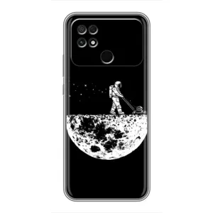 Силиконовый Чехол с принтом "Космонавты" на Xiaomi POCO C40 (Космонавт)