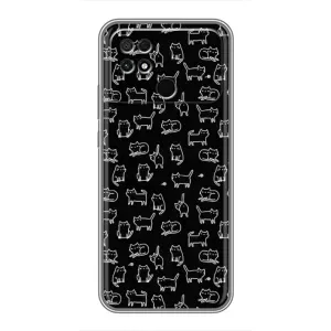 Чехол на тематику: Коты для Xiaomi POCO C40 (Котики на черном)