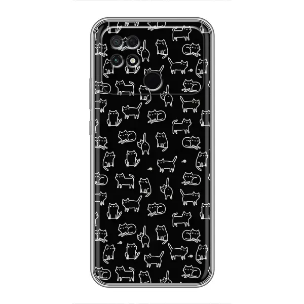 Чехол с рисунком «Котики на черном» для Xiaomi POCO C40 Чехол с рисунком «Котики на черном» для Xiaomi POCO C40