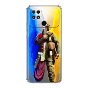 Чехол с картинкой (Патриотический КОЗАК) на Xiaomi POCO C40 (Козак с крыльями)