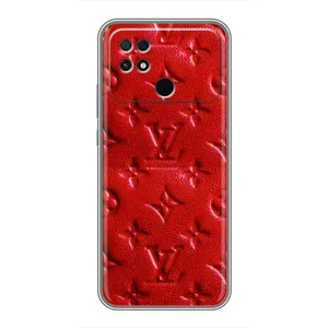 Текстурний Чохол Louis Vuitton для Поко с40 (Червоний ЛВ)