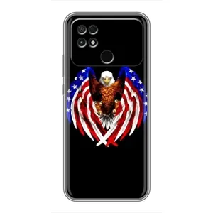 Чехол Флаг USA для Xiaomi POCO C40 (Крылья США)