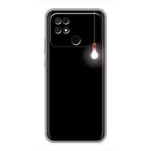 Чехол с картинками на черном фоне для Xiaomi POCO C40 (Лампочка)