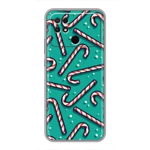 Силиконовый бампер на рождество для Xiaomi POCO C40 (Леденцы)
