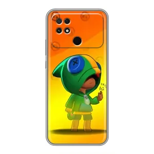 Чехол Бравл Старс для Xiaomi POCO C40 (LEON в кофте)
