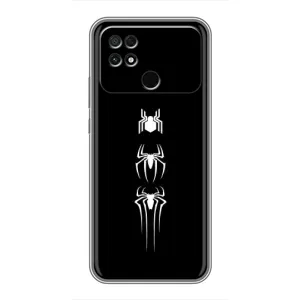 Чехол Супергерой Человека Паука на Xiaomi POCO C40 (Лого паука)