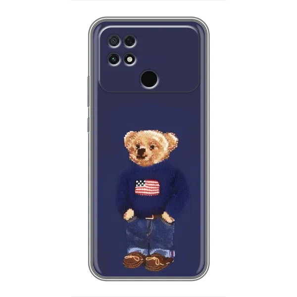 Чехол с рисунком «Мишка USA» для Xiaomi POCO C40 Чехол с рисунком «Мишка USA» для Xiaomi POCO C40
